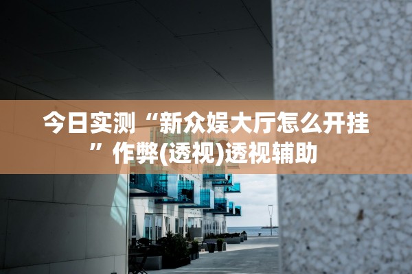 今日实测“新众娱大厅怎么开挂”作弊(透视)透视辅助 