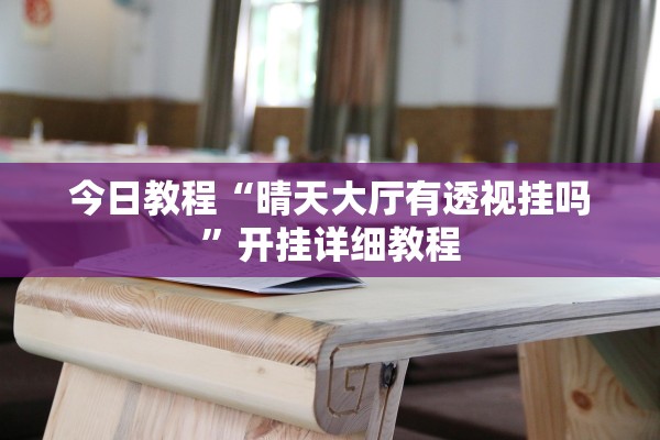 今日教程“晴天大厅有透视挂吗”开挂详细教程