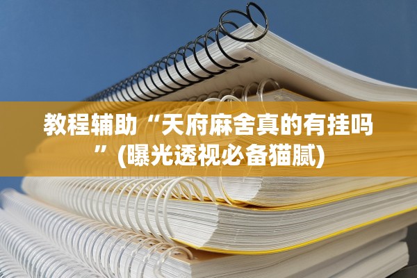 教程辅助“天府麻舍真的有挂吗	”(曝光透视必备猫腻)