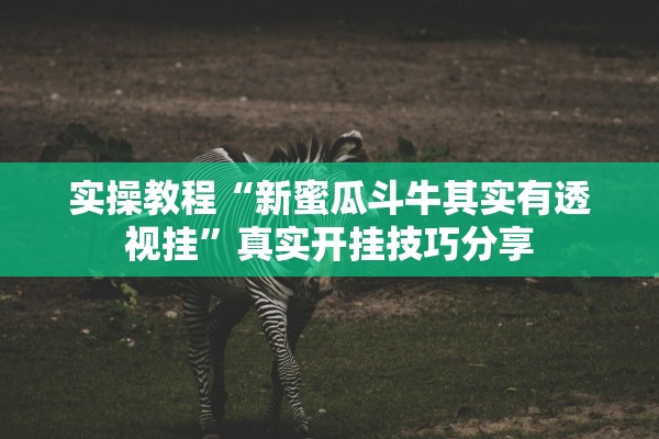 实操教程“新蜜瓜斗牛其实有透视挂”真实开挂技巧分享