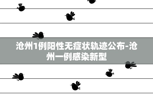 沧州1例阳性无症状轨迹公布-沧州一例感染新型