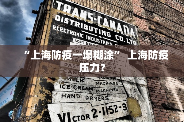 “上海防疫一塌糊涂” 上海防疫压力？