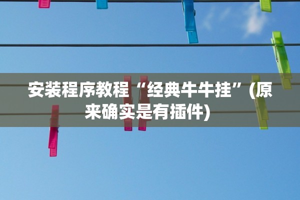 安装程序教程“经典牛牛挂	”(原来确实是有插件) 