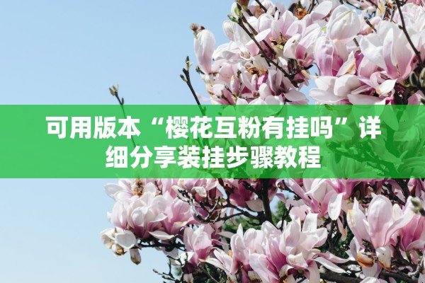 可用版本“樱花互粉有挂吗”详细分享装挂步骤教程