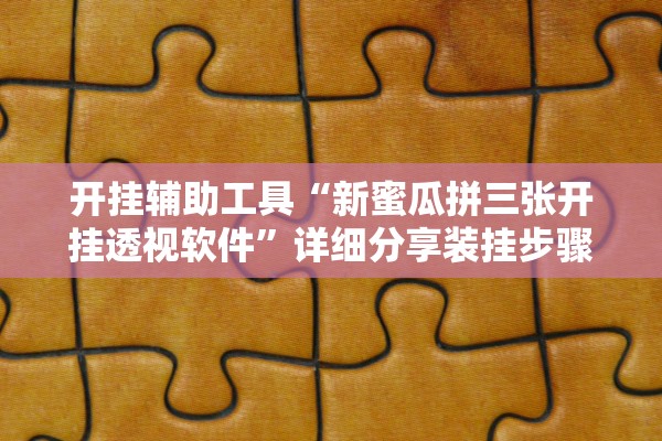开挂辅助工具“新蜜瓜拼三张开挂透视软件”详细分享装挂步骤教程