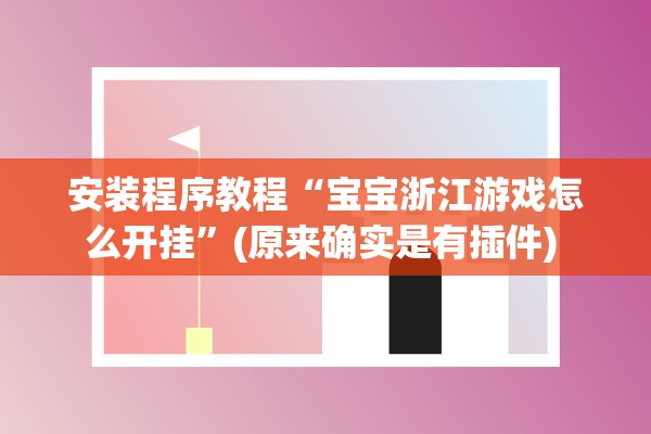 安装程序教程“宝宝浙江游戏怎么开挂”(原来确实是有插件) 
