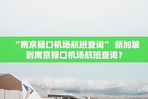 “南京禄口机场航班查询” 新加坡到南京禄口机场航班查询？