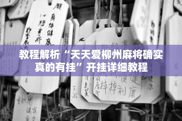 教程解析“天天爱柳州麻将确实真的有挂	”开挂详细教程
