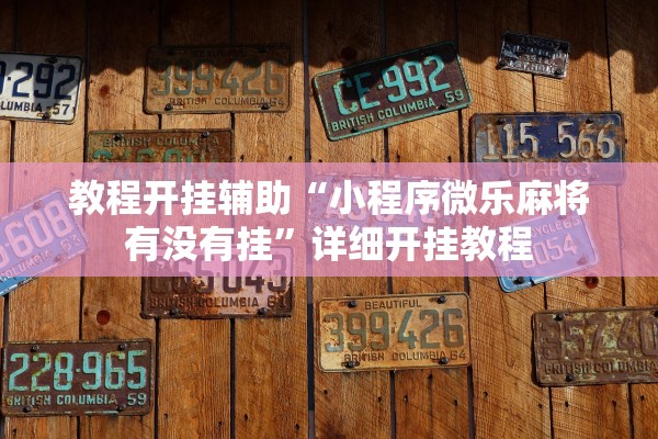 教程开挂辅助“小程序微乐麻将有没有挂	”详细开挂教程