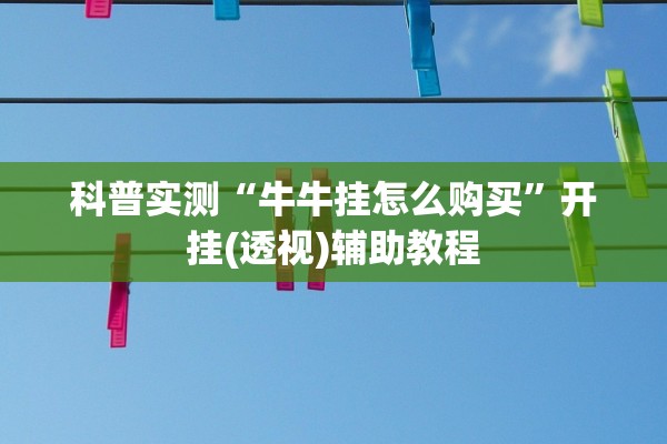 科普实测“牛牛挂怎么购买”开挂(透视)辅助教程