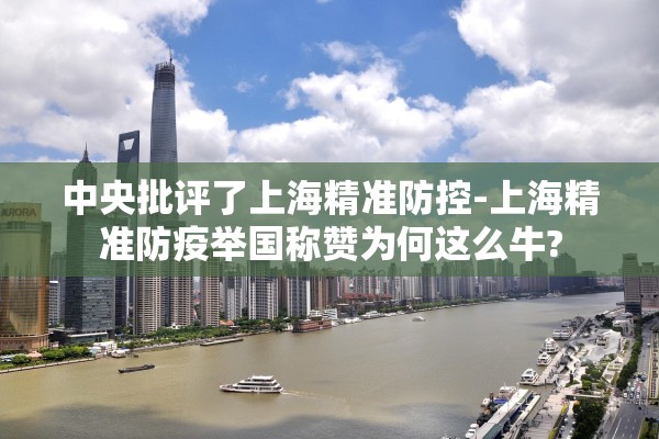 中央批评了上海精准防控-上海精准防疫举国称赞为何这么牛?