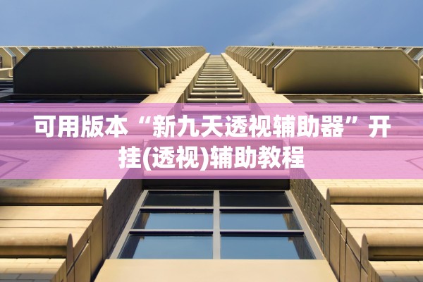 可用版本“新九天透视辅助器”开挂(透视)辅助教程