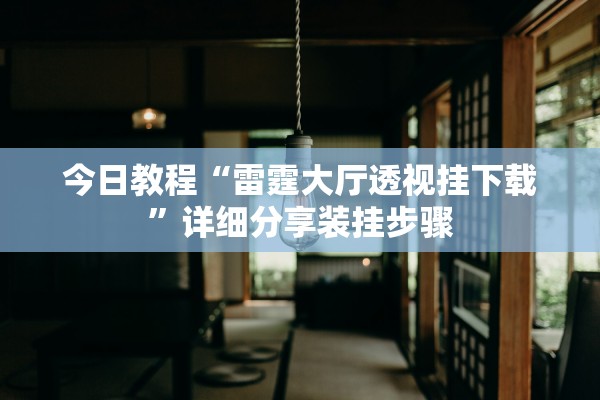 今日教程“雷霆大厅透视挂下载”详细分享装挂步骤