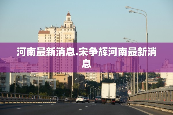 河南最新消息.宋争辉河南最新消息