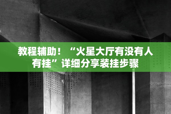 教程辅助！“火星大厅有没有人有挂”详细分享装挂步骤