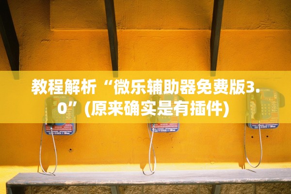 教程解析“微乐辅助器免费版3.0	”(原来确实是有插件) 