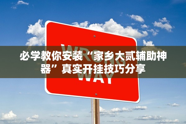 必学教你安装“家乡大贰辅助神器”真实开挂技巧分享