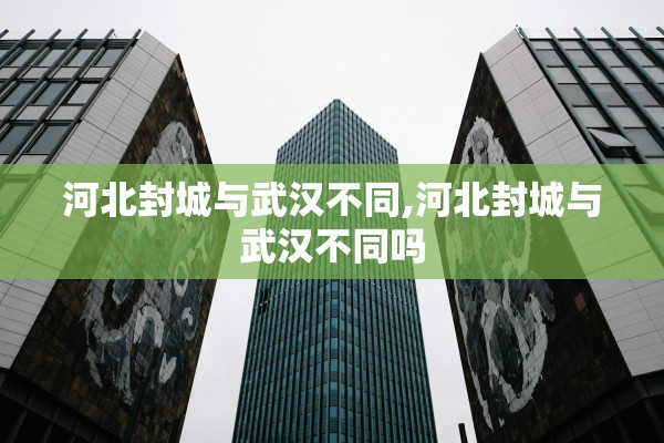 河北封城与武汉不同,河北封城与武汉不同吗