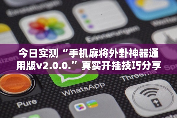 今日实测“手机麻将外卦神器通用版v2.0.0.”真实开挂技巧分享