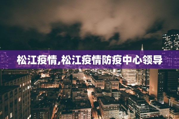 松江疫情,松江疫情防疫中心领导