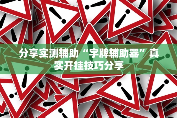 分享实测辅助“字牌辅助器	”真实开挂技巧分享
