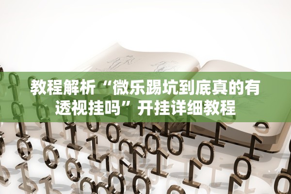 教程解析“微乐踢坑到底真的有透视挂吗”开挂详细教程