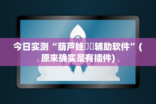 今日实测“葫芦娃犇犇辅助软件”(原来确实是有插件)