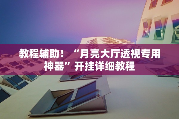 教程辅助！“月亮大厅透视专用神器	”开挂详细教程