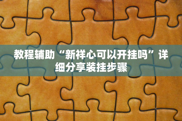 教程辅助“新祥心可以开挂吗”详细分享装挂步骤
