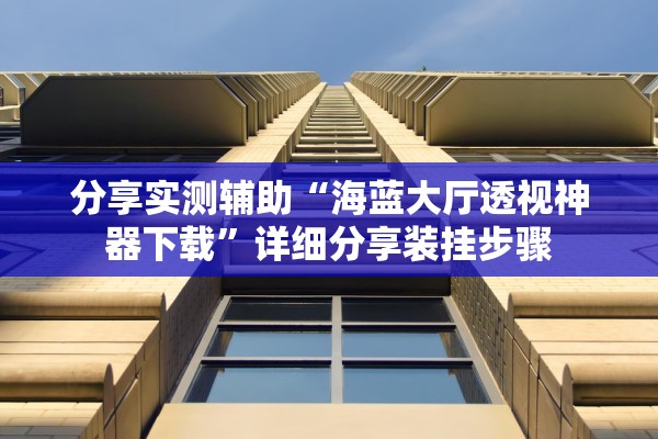 分享实测辅助“海蓝大厅透视神器下载	”详细分享装挂步骤