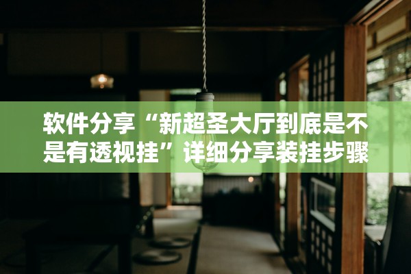 软件分享“新超圣大厅到底是不是有透视挂”详细分享装挂步骤