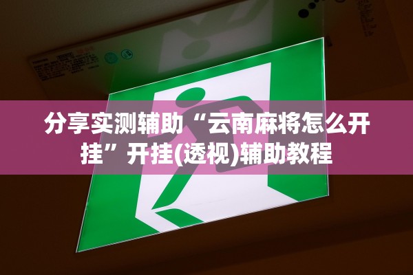 分享实测辅助“云南麻将怎么开挂”开挂(透视)辅助教程