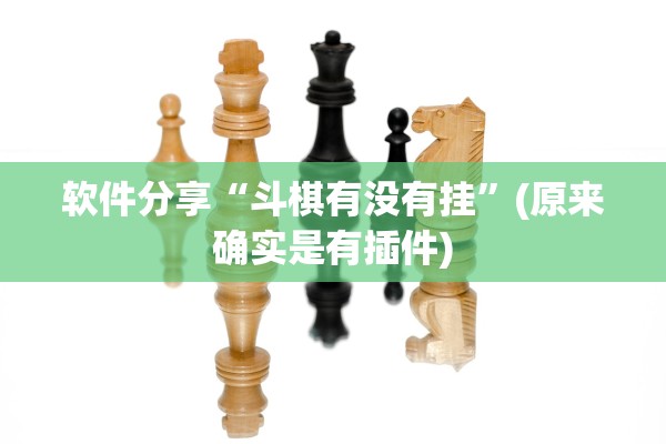 软件分享“斗棋有没有挂”(原来确实是有插件)