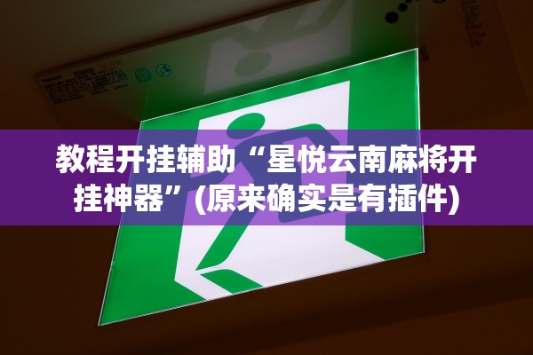 教程开挂辅助“星悦云南麻将开挂神器	”(原来确实是有插件)