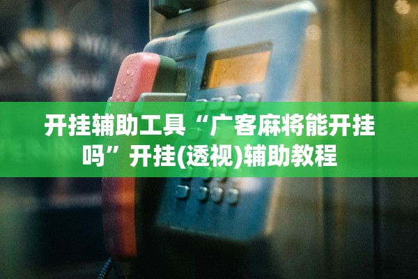 开挂辅助工具“广客麻将能开挂吗”开挂(透视)辅助教程