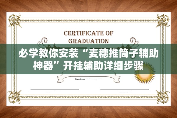 必学教你安装“麦穗推筒子辅助神器”开挂辅助详细步骤