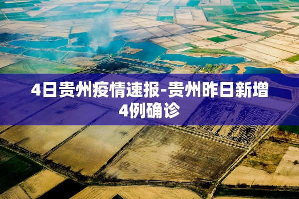 4日贵州疫情速报-贵州昨日新增4例确诊