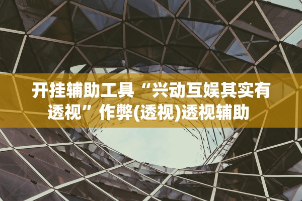 开挂辅助工具“兴动互娱其实有透视”作弊(透视)透视辅助 