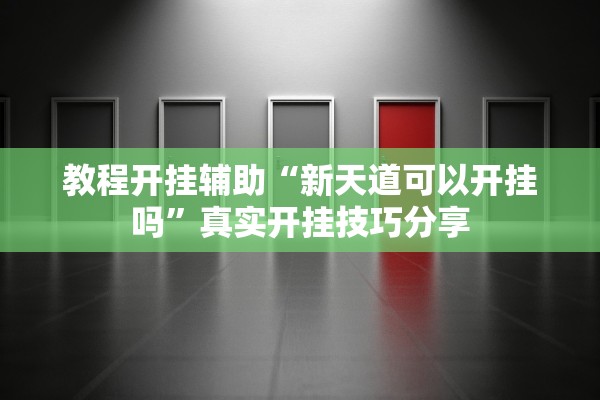 教程开挂辅助“新天道可以开挂吗”真实开挂技巧分享