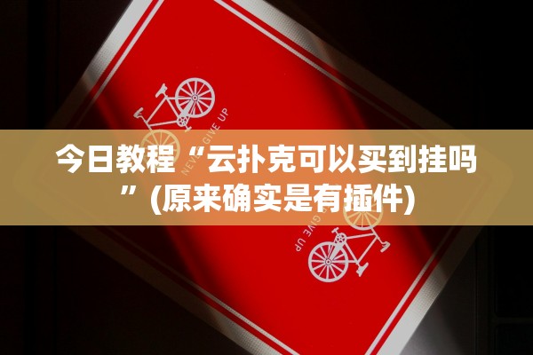 今日教程“云扑克可以买到挂吗”(原来确实是有插件)