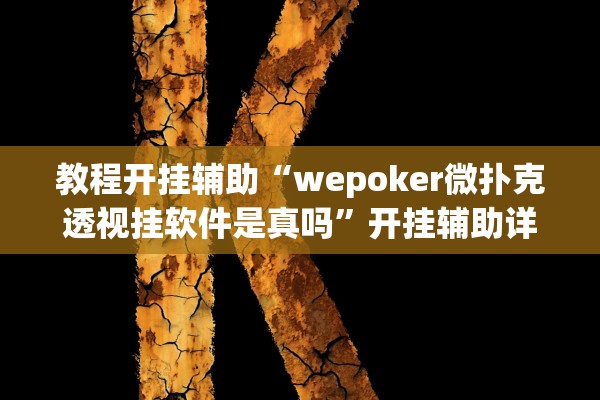 教程开挂辅助“wepoker微扑克透视挂软件是真吗”开挂辅助详细步骤