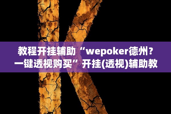 教程开挂辅助“wepoker德州？一键透视购买	”开挂(透视)辅助教程