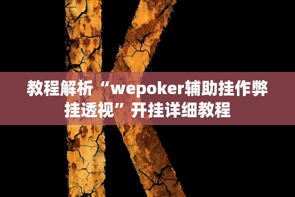 教程解析“wepoker辅助挂作弊挂透视”开挂详细教程