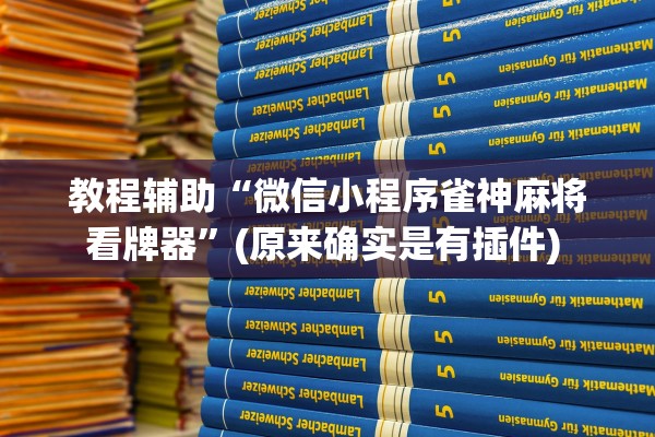 教程辅助“微信小程序雀神麻将看牌器”(原来确实是有插件) 
