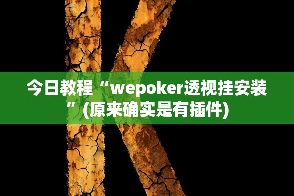 今日教程“wepoker透视挂安装	”(原来确实是有插件)