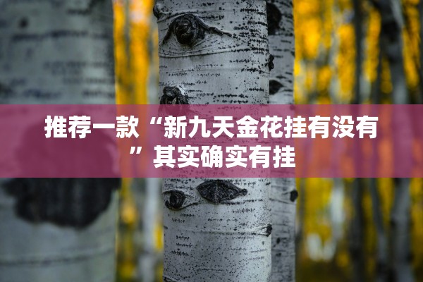 推荐一款“新九天金花挂有没有”其实确实有挂
