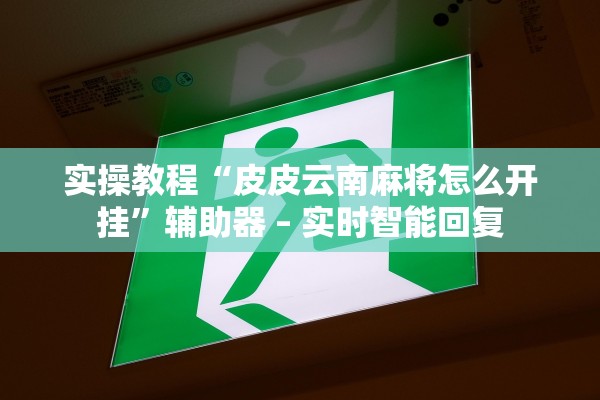 实操教程“皮皮云南麻将怎么开挂”辅助器 – 实时智能回复