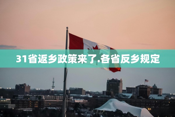31省返乡政策来了.各省反乡规定