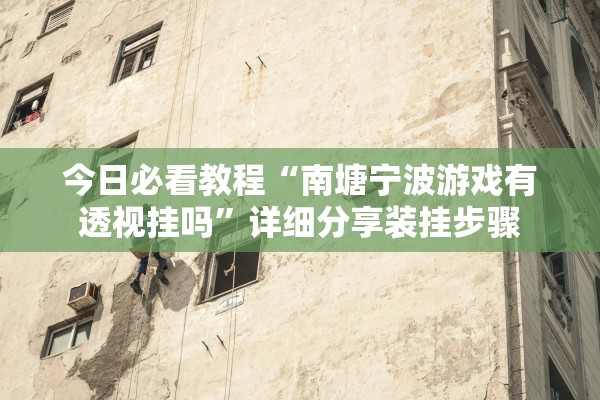 今日必看教程“南塘宁波游戏有透视挂吗	”详细分享装挂步骤