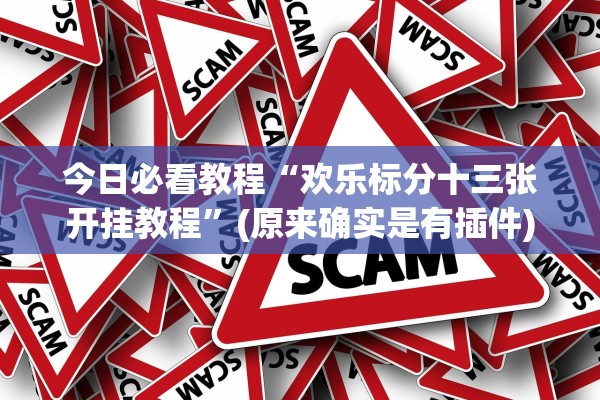 今日必看教程“欢乐标分十三张开挂教程”(原来确实是有插件)